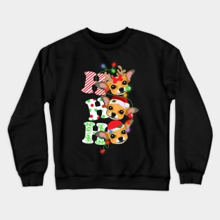 Ho Ho Ho Funny Christmas For Chihuahua Lovers Crewneck Sweatshirt